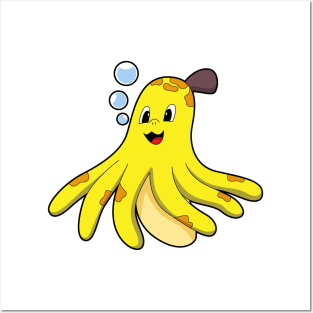 Octopus as Banana Posters and Art